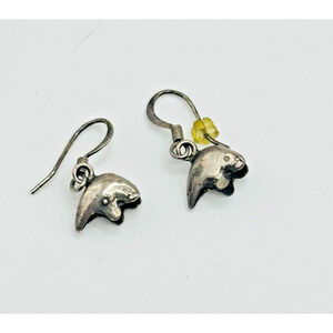 Earrings Bear Fetish Vintage Three Dimensional Sterling Silver 925 for Women
